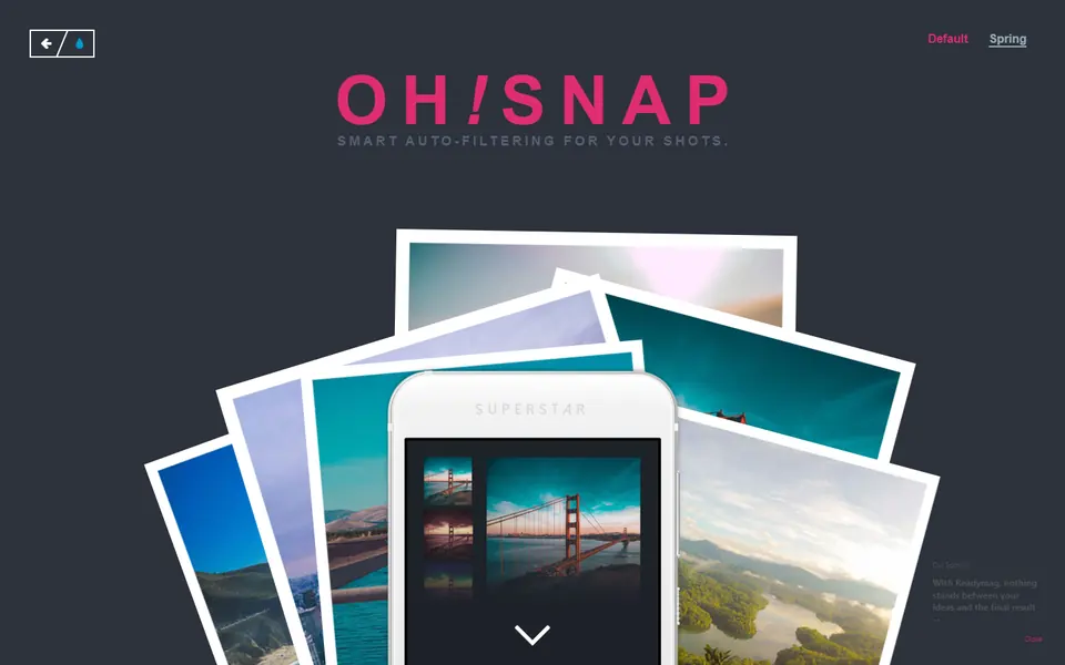 Screenshot van de Codrops-demo Polaroid Stack to Grid